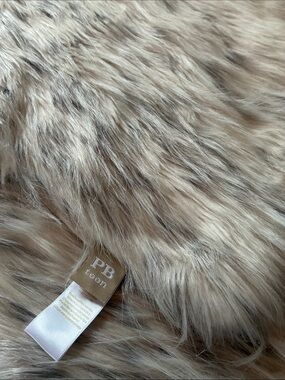 PBteen Faux Fur Throw in Light Taupe